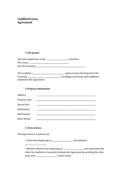 Landlord Agreement Template