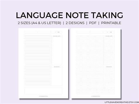 Language Learning Notes Template
