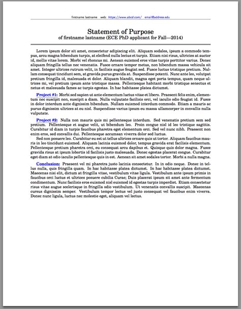 Latex Template Statement Of Purpose