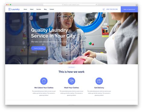 Laundromat Website Template