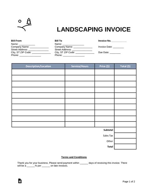 Lawn Invoice Template