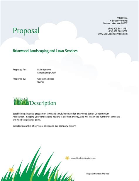 Lawn Service Proposal Template Free