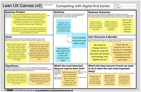 Lean Ux Canvas Template