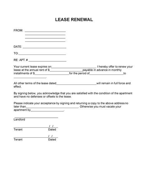 Lease Renewal Template