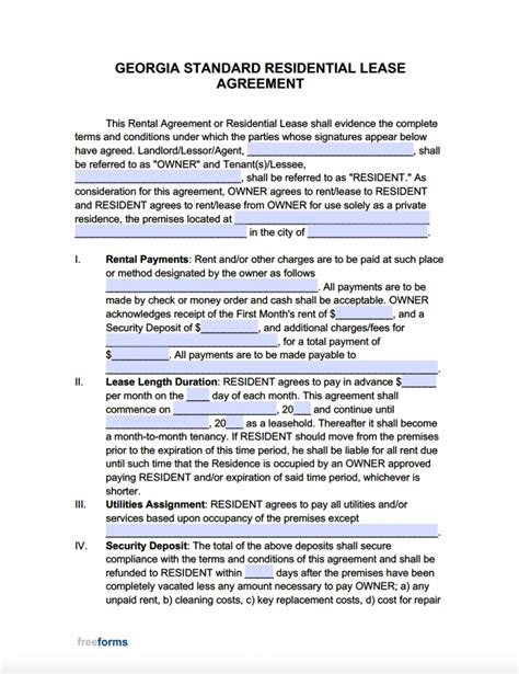 Lease Template Georgia