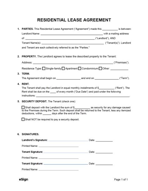 Leasing Agreement Template Free