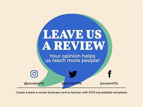 Leave A Review Template