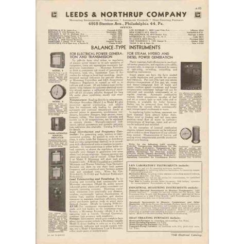 Leeds And Northrup Catalog