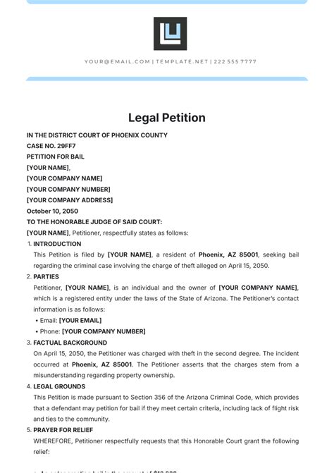 Legal Petition Template