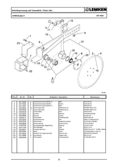 Lemken Rubin 12 Parts Catalog