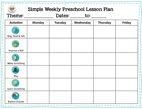 Lesson Plans Template For Preschool