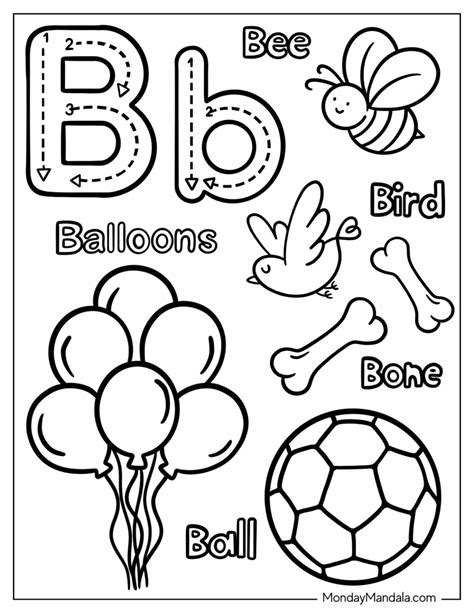 Letter B Printable Coloring Pages