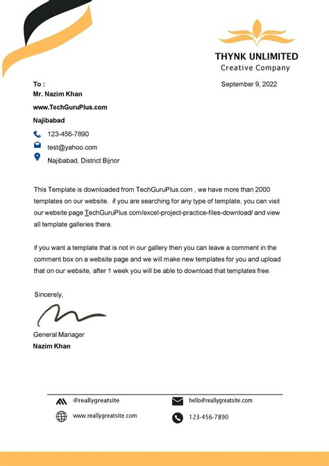 Letter Header Template Word