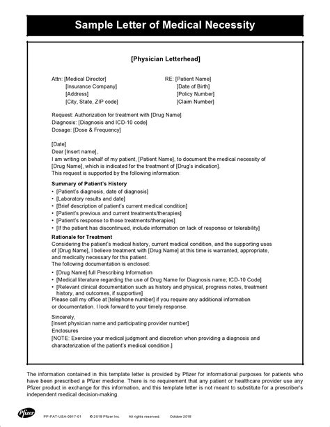 Letter Medical Necessity Template