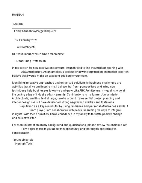 Letter Of Application Template Uk