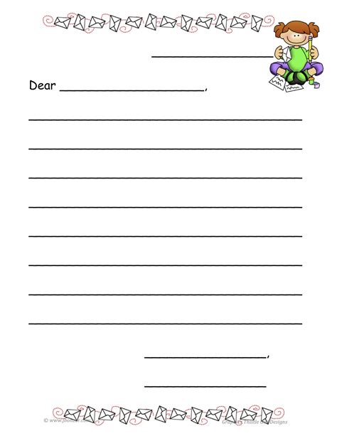 Letter Writing Template For Kids