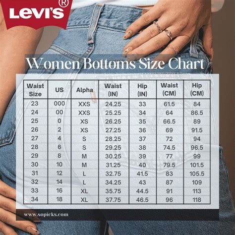 Levi's Pants Size Chart