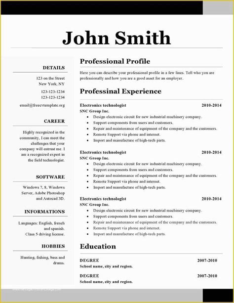 Libreoffice Resume Template