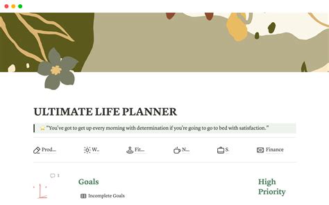 Life Planner Notion Template