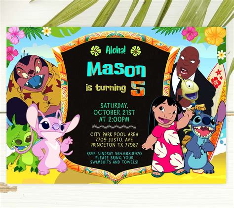 Lilo And Stitch Birthday Invitation Template