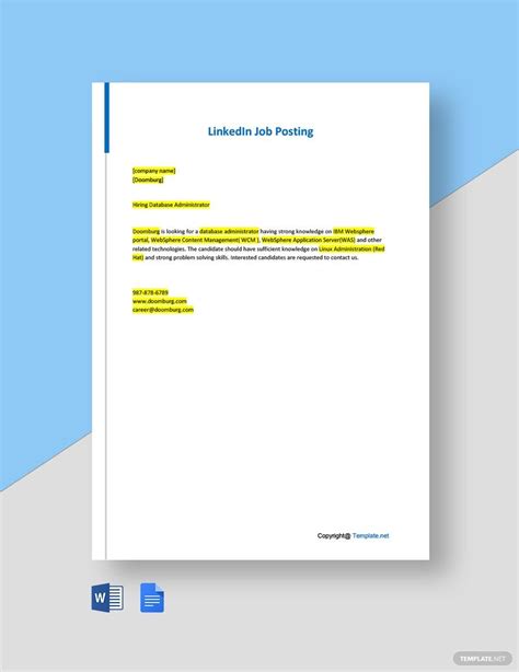 Linkedin Job Posting Template