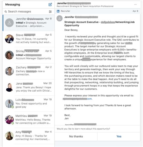 Linkedin Message To Recruiter Template