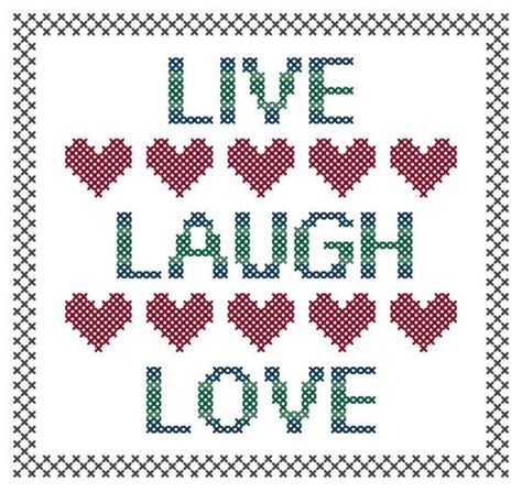 Live Laugh Love Cross Stitch Pattern Free