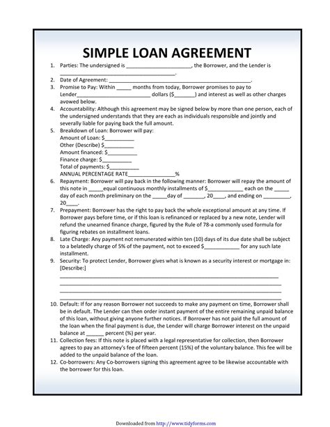 Loan Contracts Templates