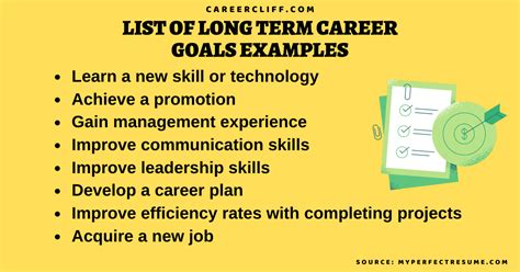 Long Term Career Goal Examples