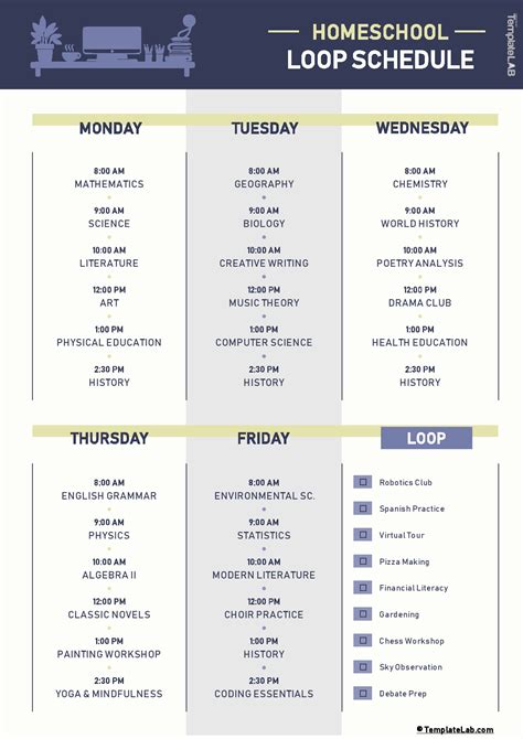 Loop Schedule Template
