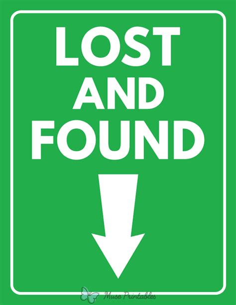 Lost And Found Sign Printable