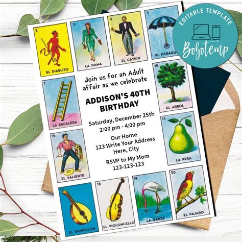 Loteria Invitation Template