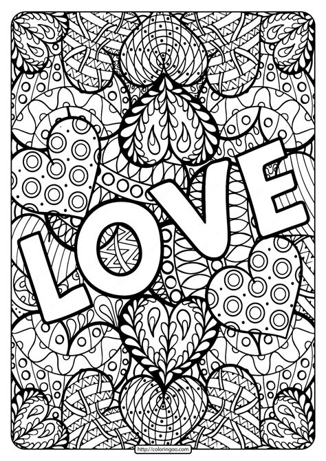 Love Coloring Pages Printable
