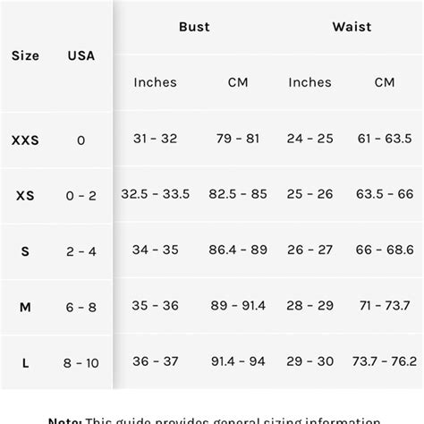 Lovers And Friends Size Chart