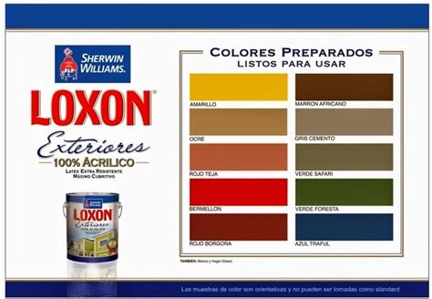 Loxon S1 Color Chart