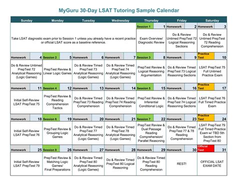 Lsat Study Schedule Template