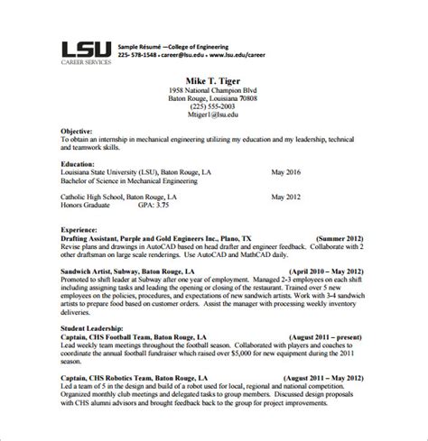 Lsu Resume Template