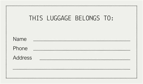 Luggage Tag Templates