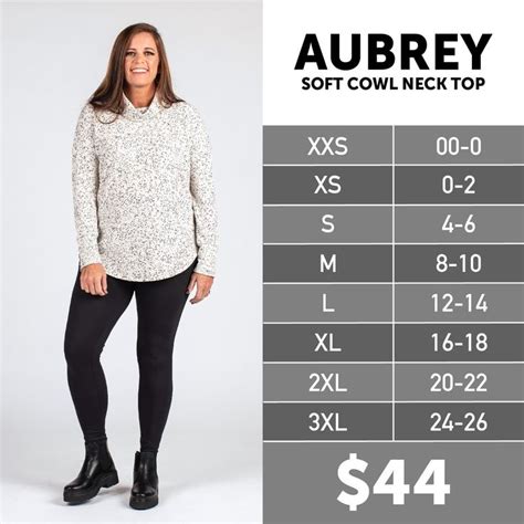 Lularoe Aubrey Size Chart