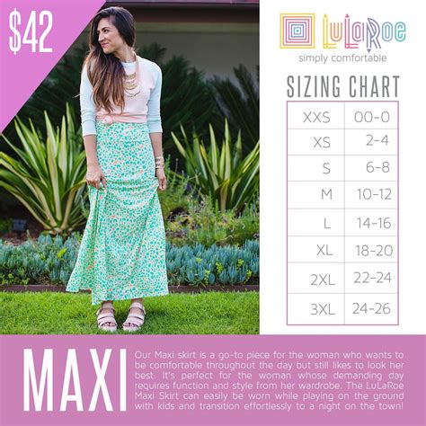 Lularoe Maxi Skirt Size Chart