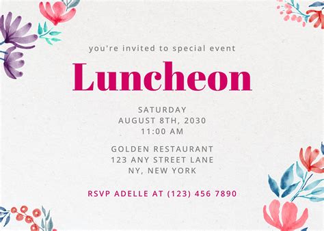 Luncheon Invitation Template