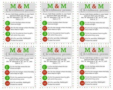 M&m Christmas Story Free Printable