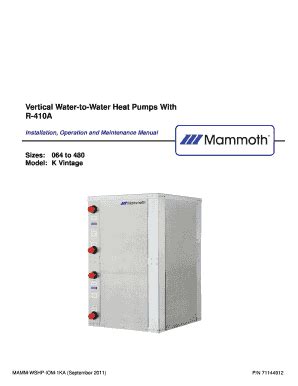 Mammoth Water Source Heat Pump Catalog