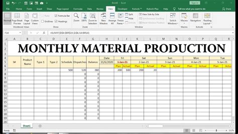 Manufacturing Schedule Template Excel