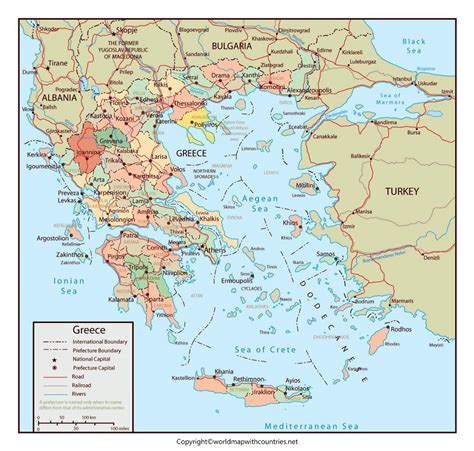 Map Of Greece Printable