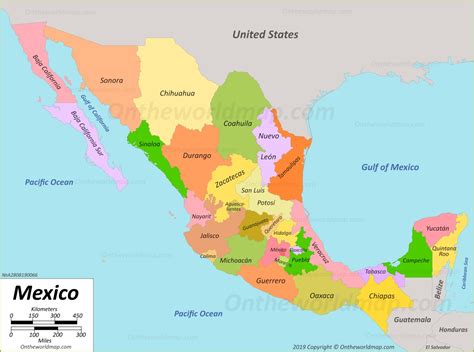 Map Of Mexico Printable Free
