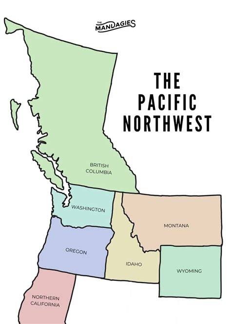 Map Of Pacific Northwest Us With Cities Printable