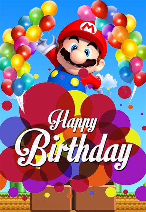 Mario Birthday Cards Printable