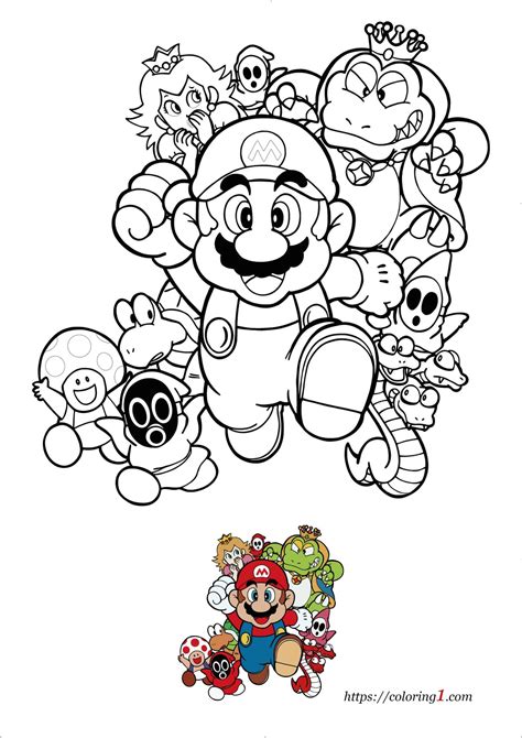 Mario Printable Coloring
