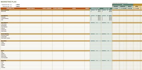 Marketing Plan Excel Template